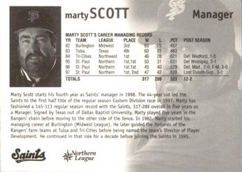 1998 St. Paul Saints #NNO Marty Scott Back