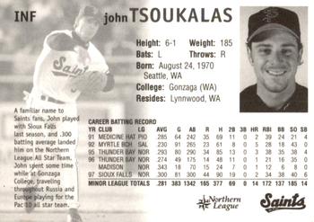 1998 St. Paul Saints #NNO John Tsoukalas Back