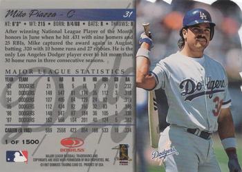 1998 Donruss - Press Proofs Silver #31 Mike Piazza Back