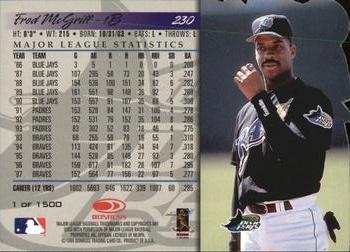1998 Donruss - Press Proofs Silver #230 Fred McGriff Back