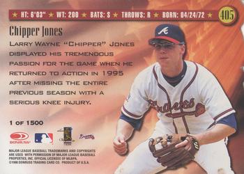 1998 Donruss - Press Proofs Silver #405 Chipper Jones Back