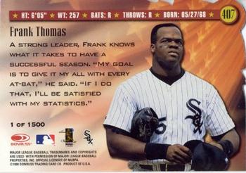 1998 Donruss - Press Proofs Silver #407 Frank Thomas Back