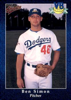 1998 Multi-Ad Vero Beach Dodgers #16 Ben Simon Front