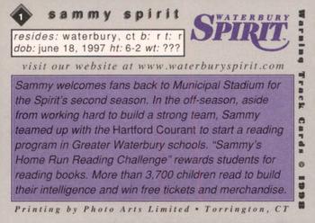 1998 Warning Track Waterbury Spirit #1 Sammy Spirit Back