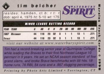 1998 Warning Track Waterbury Spirit #9 Tim Belcher Back