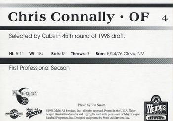1998 Multi-Ad Williamsport Cubs #4 Chris Connally Back