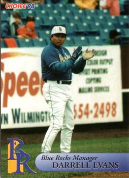 1998 Choice Wilmington Blue Rocks #NNO Darrell Evans Front