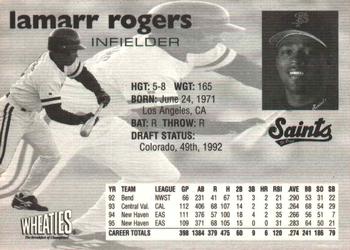1997 St. Paul Saints #24 Lamarr Rogers Back