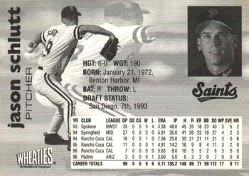 1997 St. Paul Saints #26 Jason Schlutt Back