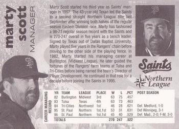 1997 St. Paul Saints #27 Marty Scott Back