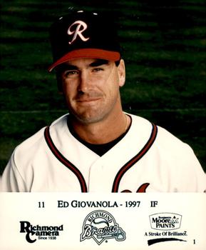 1997 Richmond Camera Richmond Braves #1 Ed Giovanola Front