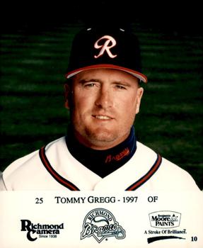 1997 Richmond Camera Richmond Braves #10 Tommy Gregg Front