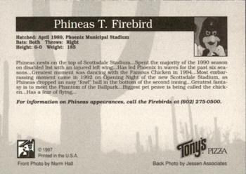 1997 Phoenix Firebirds #NNO Phineas T. Firebird Back