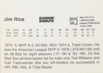 1997 Dunkin' Donuts Pawtucket Red Sox 25th Anniversary All-Stars #NNO Jim Rice Back