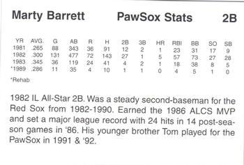 1997 Pawtucket Red Sox 25th Anniversary #NNO Marty Barrett Back