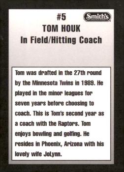 1997 Ogden Raptors #NNO Tom Houk Back