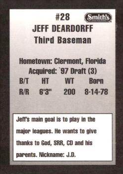 1997 Ogden Raptors #NNO Jeff Deardorff Back