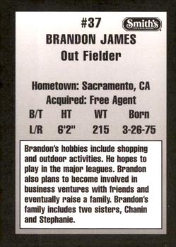 1997 Ogden Raptors #NNO Brandon James Back