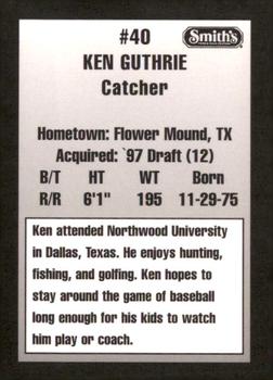 1997 Ogden Raptors #NNO Ken Guthrie Back
