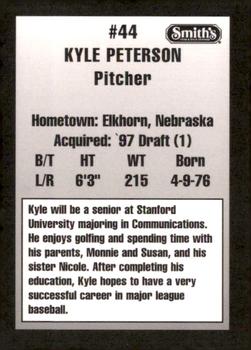 1997 Ogden Raptors #NNO Kyle Peterson Back