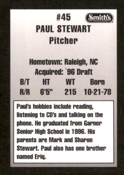 1997 Ogden Raptors #NNO Paul Stewart Back
