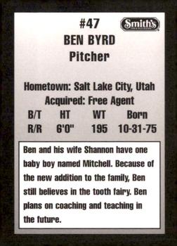 1997 Ogden Raptors #NNO Ben Byrd Back