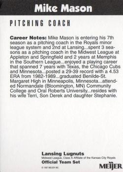 1997 Lansing Lugnuts #NNO Mike Mason Back