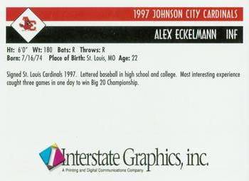 1997 Johnson City Cardinals #NNO Alex Eckelman Back