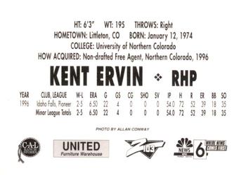 1997 Idaho Falls Braves #NNO Kent Ervin Back