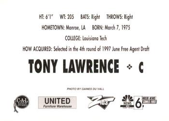 1997 Idaho Falls Braves #NNO Tony Lawrence Back
