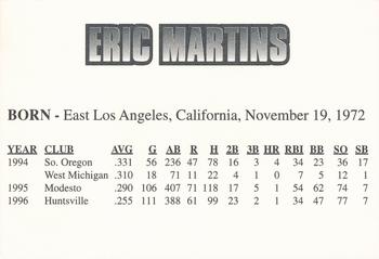 1997 Huntsville Stars #NNO Eric Martins Back