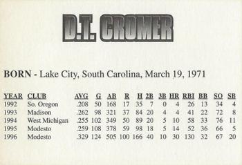 1997 Huntsville Stars #NNO D.T. Cromer Back