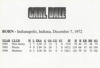 1997 Huntsville Stars #NNO Carl Dale Back