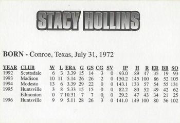 1997 Huntsville Stars #NNO Stacy Hollins Back
