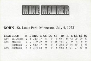 1997 Huntsville Stars #NNO Mike Maurer Back
