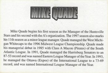 1997 Huntsville Stars #NNO Mike Quade Back