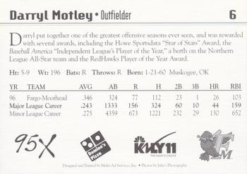 1997 Multi-Ad Fargo-Moorhead RedHawks #6 Darryl Motley Back