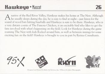 1997 Multi-Ad Fargo-Moorhead RedHawks #26 Hawkeye Back