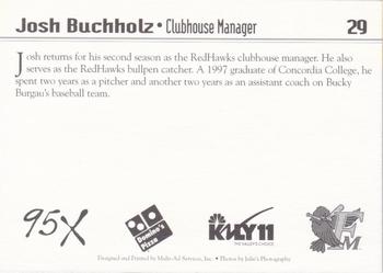 1997 Multi-Ad Fargo-Moorhead RedHawks #29 Josh Buchholz Back