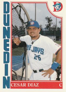 1997 Dunedin Blue Jays #8 Cesar Diaz Front