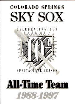 1997 Colorado Springs Sky Sox All-Time Team #NNO Title Card Front