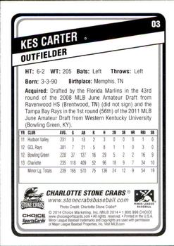 2014 Choice Charlotte Stone Crabs #03 Kes Carter Back