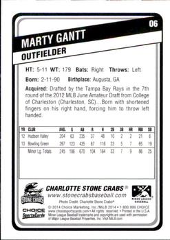 2014 Choice Charlotte Stone Crabs #06 Marty Gantt Back