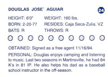 1997 Batavia Clippers #24 Douglas Aguiar Back