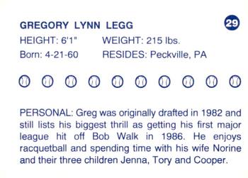 1997 Batavia Clippers #29 Gregory Legg Back