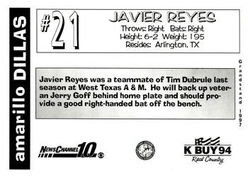 1997 Grandstand Amarillo Dillas #NNO Javier Reyes Back