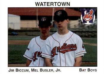 1996 Watertown Indians #NNO Jim Biccum / Mel Busler Jr. Front