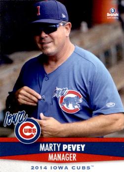2014 Brandt Iowa Cubs #1 Marty Pevey Front