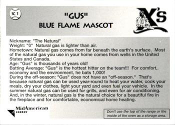 1996 Sioux City Explorers #1 Gus the Blue Flame Back