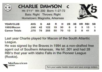 1996 Sioux City Explorers #18 Charlie Dawson Back